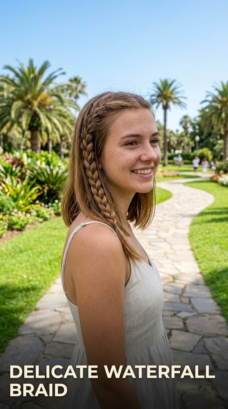 Delicate Waterfall Braid