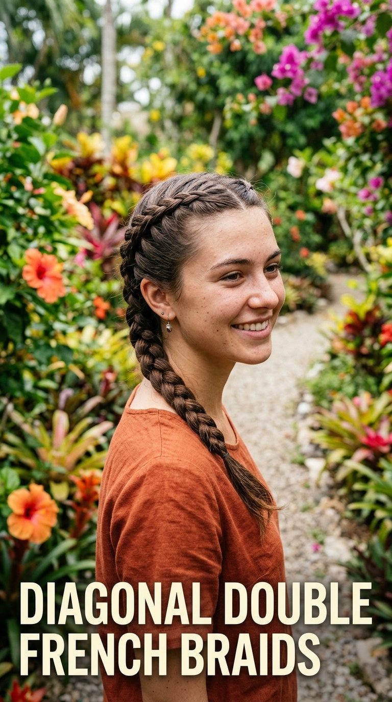 Diagonal Double French Braids