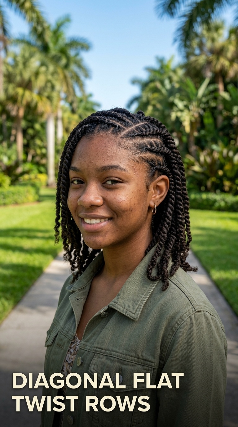 Diagonal Flat Twist Rows