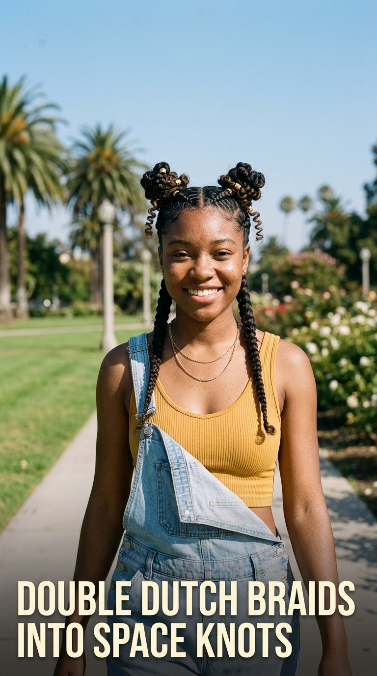 Double Dutch Braids into Space Knots
