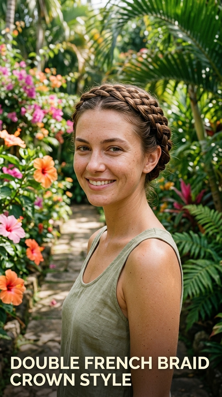 Double French Braid Crown Style