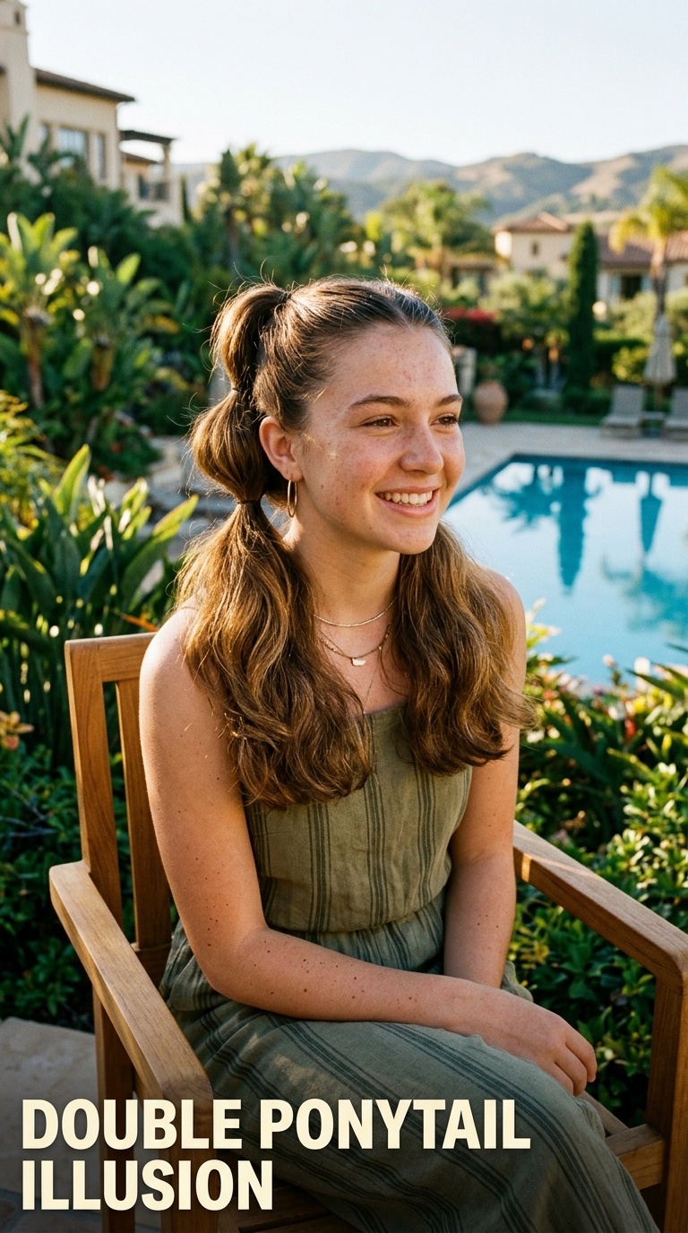 Double Ponytail Illusion