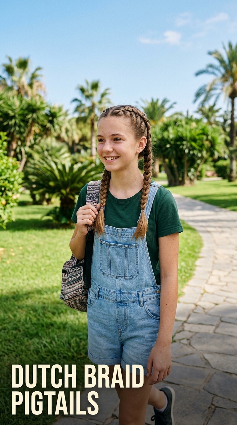 Dutch Braid Pigtails