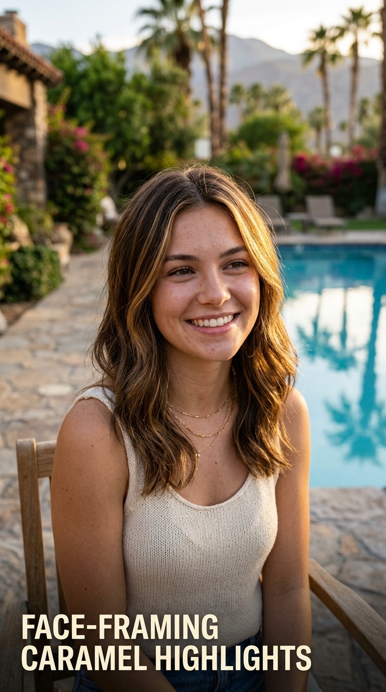 Face-Framing Caramel Highlights