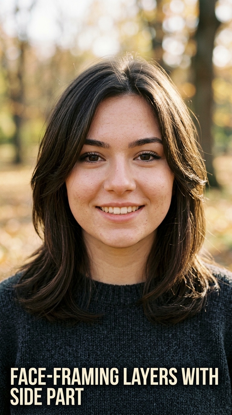 Face-Framing Layers with Side Part