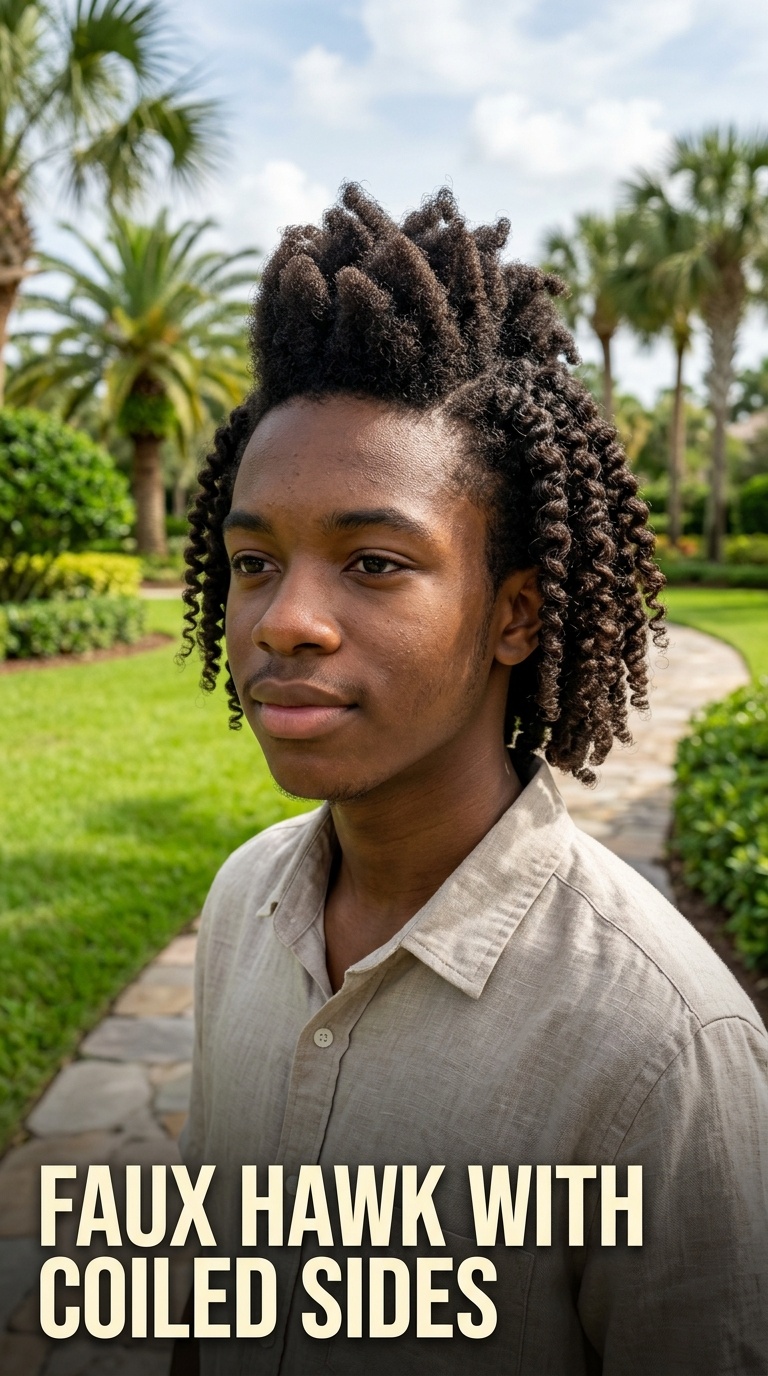 Faux Hawk with Coiled Sides