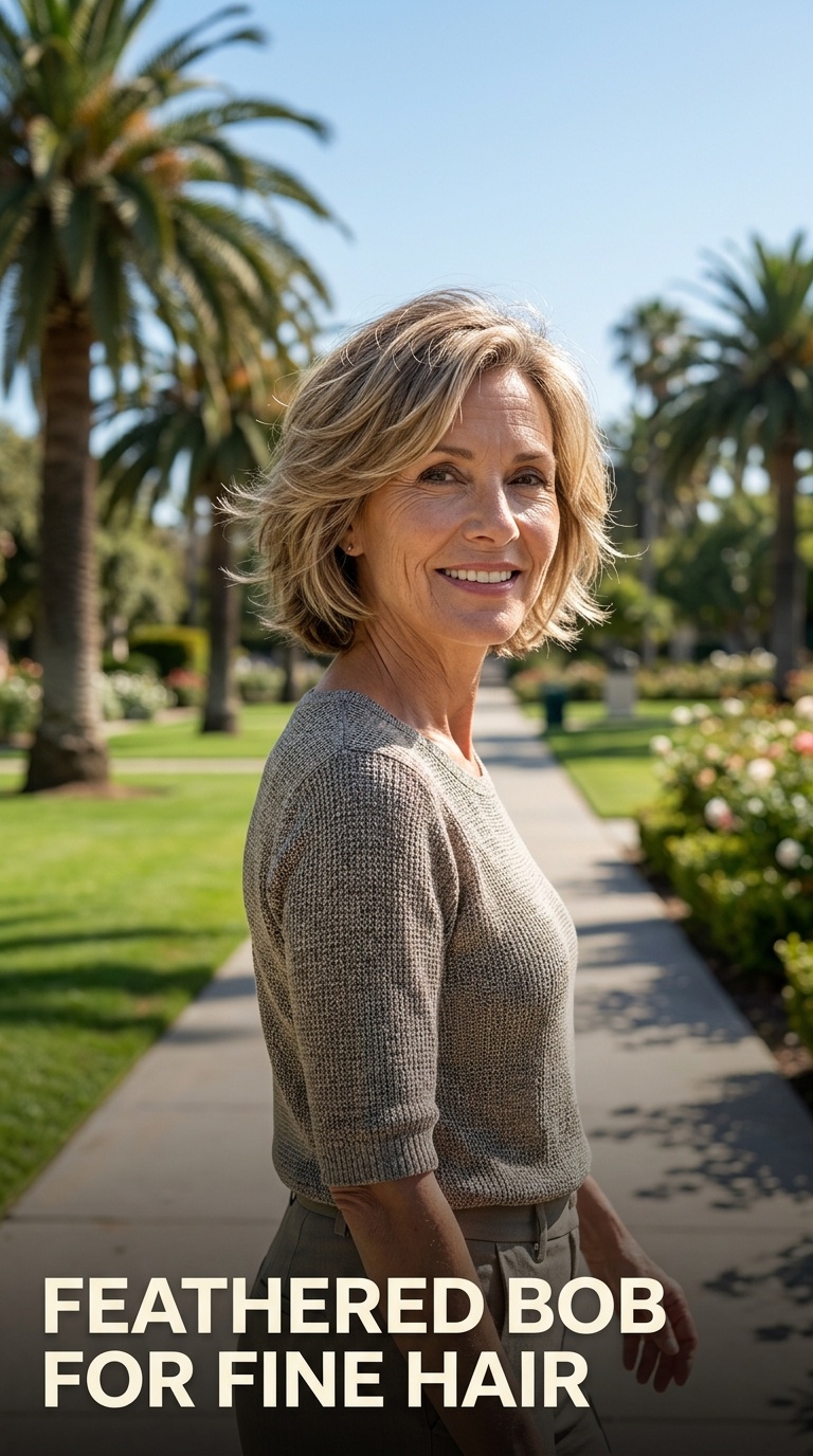 Feathered Bob for Fine Hair
