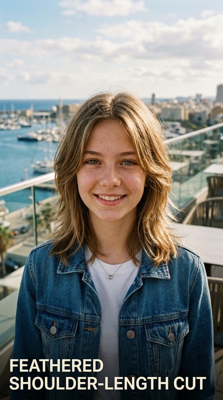 Feathered Shoulder-Length Cut