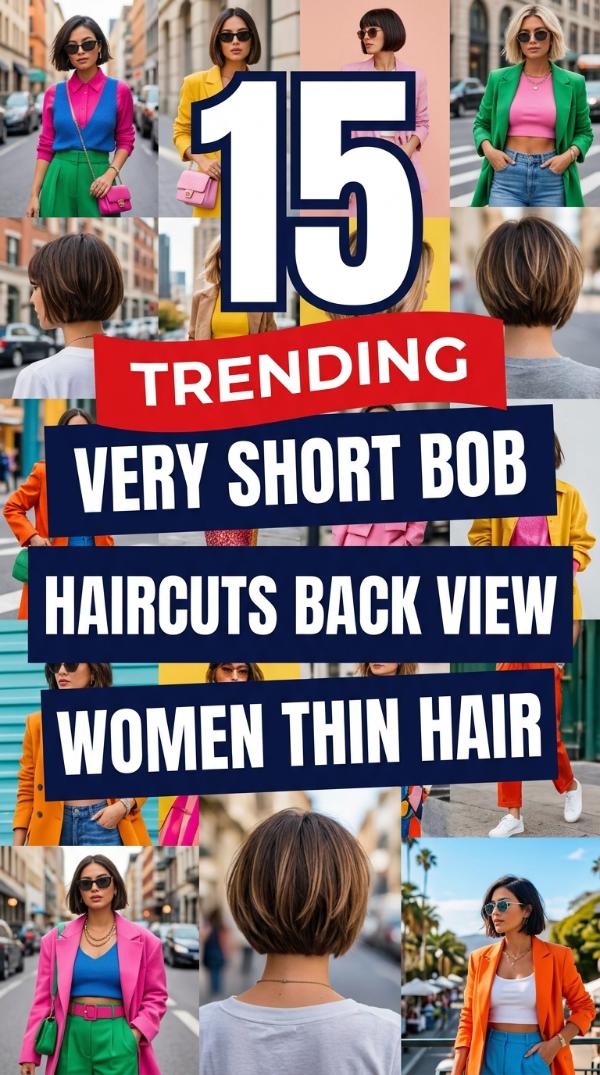 15 Very Short Bob Haircuts Back View Women Thin Hair