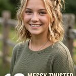 16 Messy Twisted Updo Shoulder Length Hairstyles