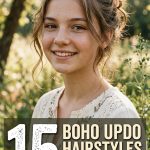 15 Boho Updo Hairstyles for Shoulder Length Hair