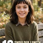 13 Shoulder Length Haircuts with Baby Bangs
