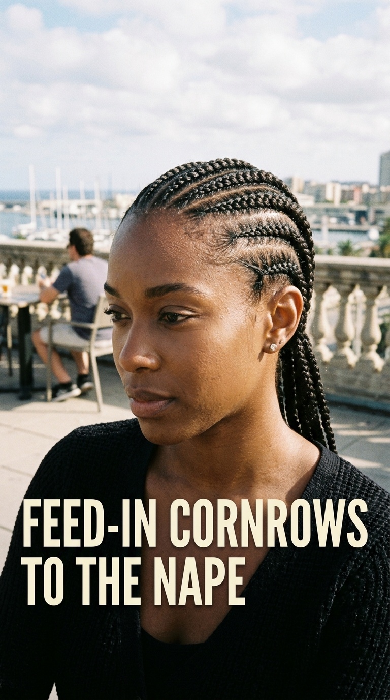 Feed-in Cornrows to the Nape