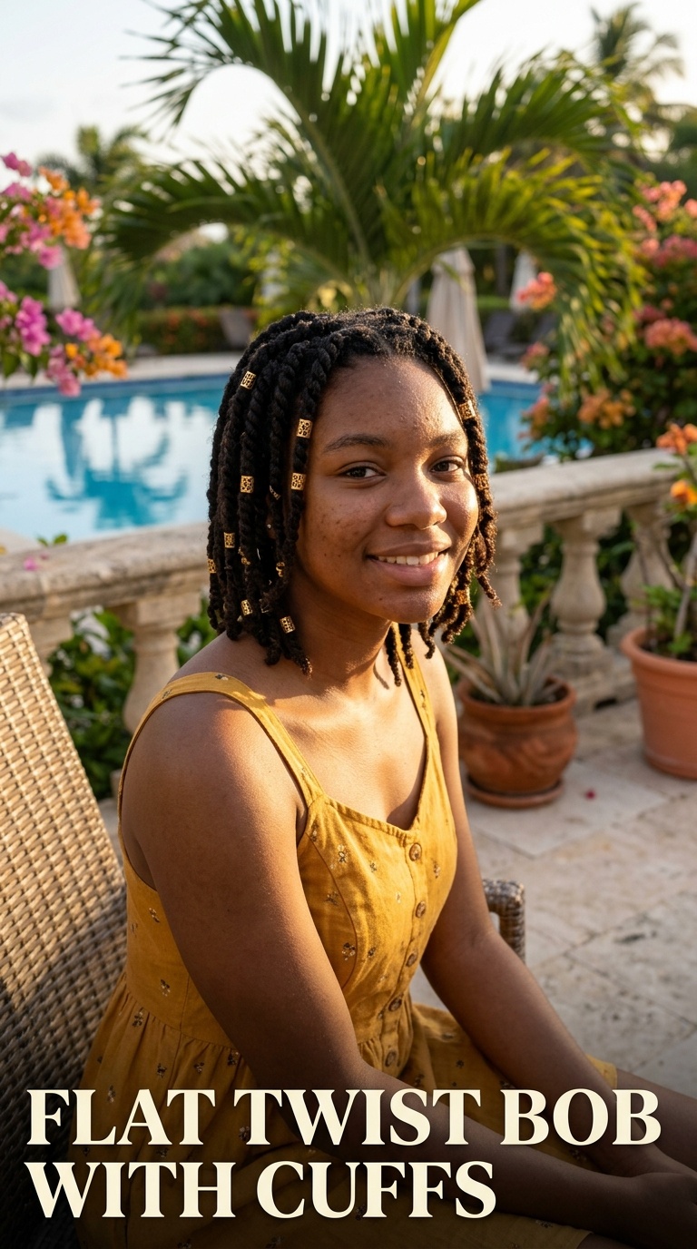 Flat Twist Bob with Cuffs