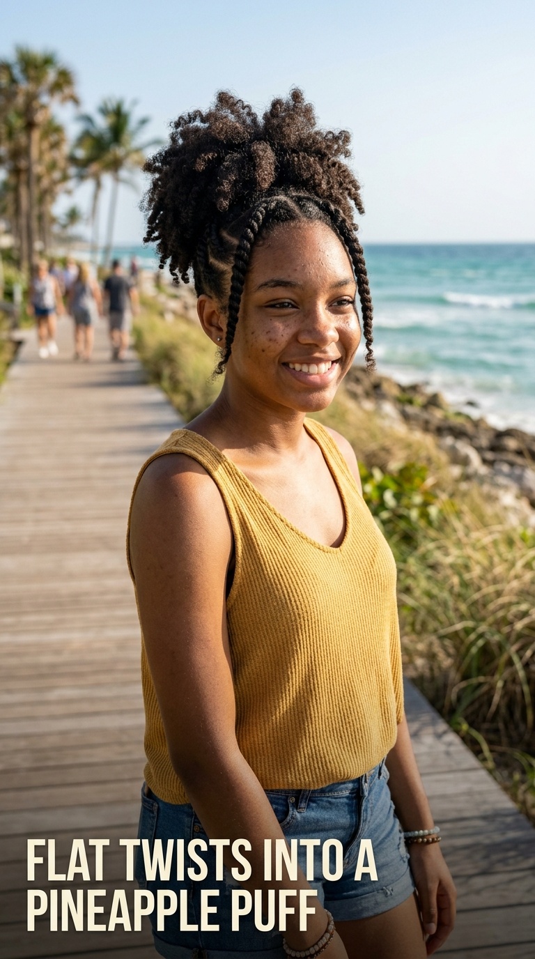 Flat Twists into a Pineapple Puff
