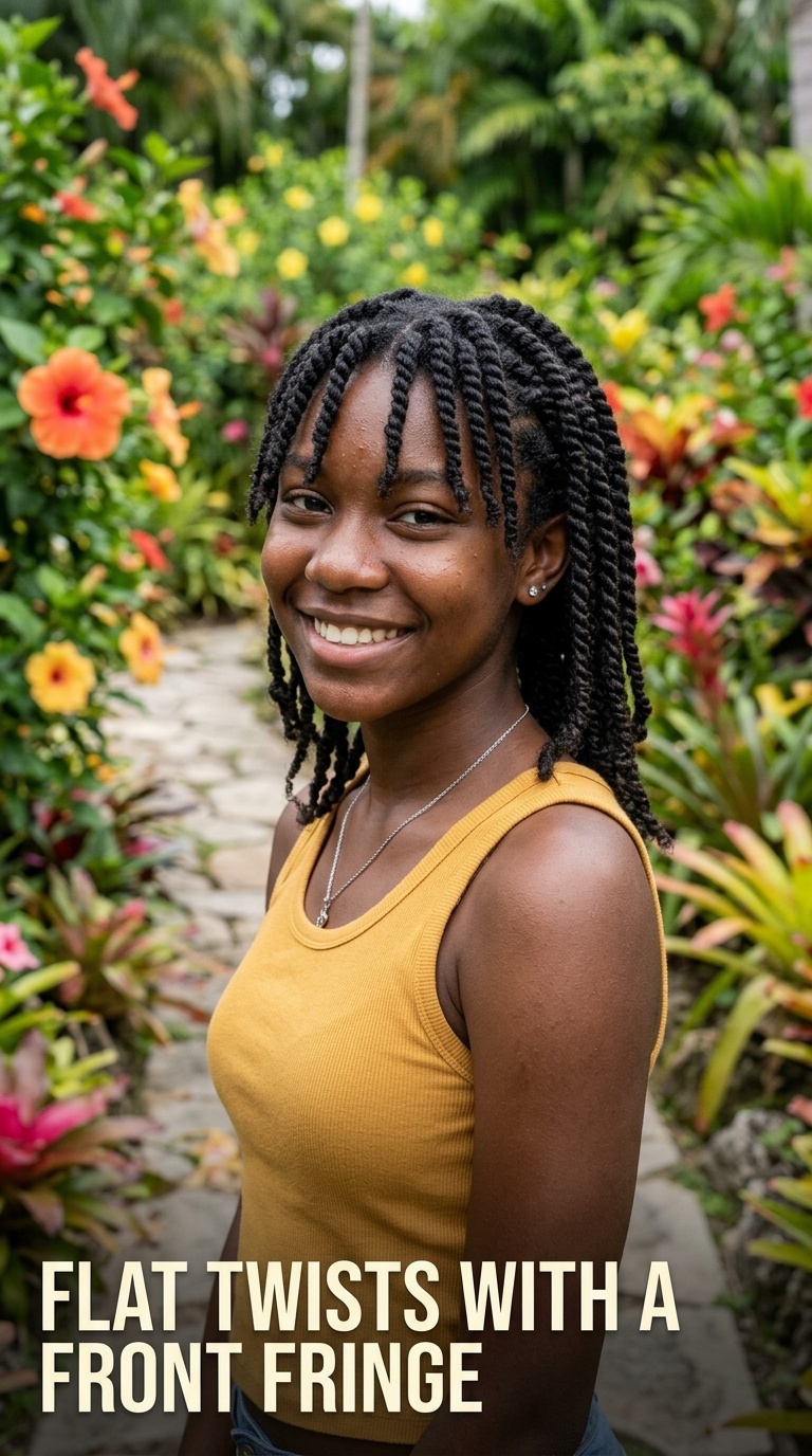 Flat Twists with a Front Fringe