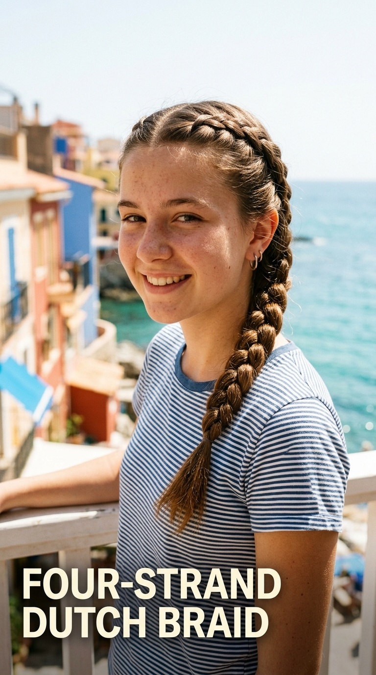 Four-Strand Dutch Braid