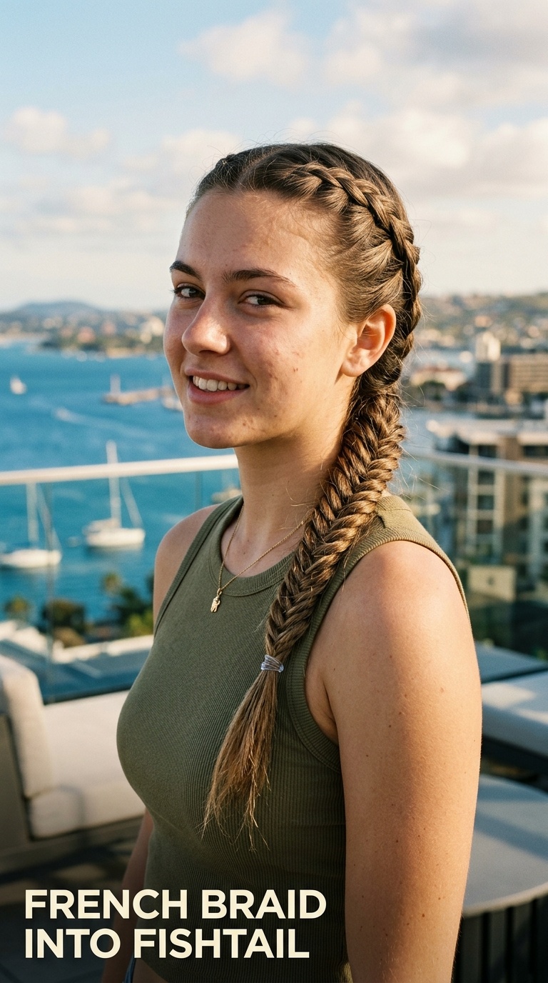 French Braid into Fishtail