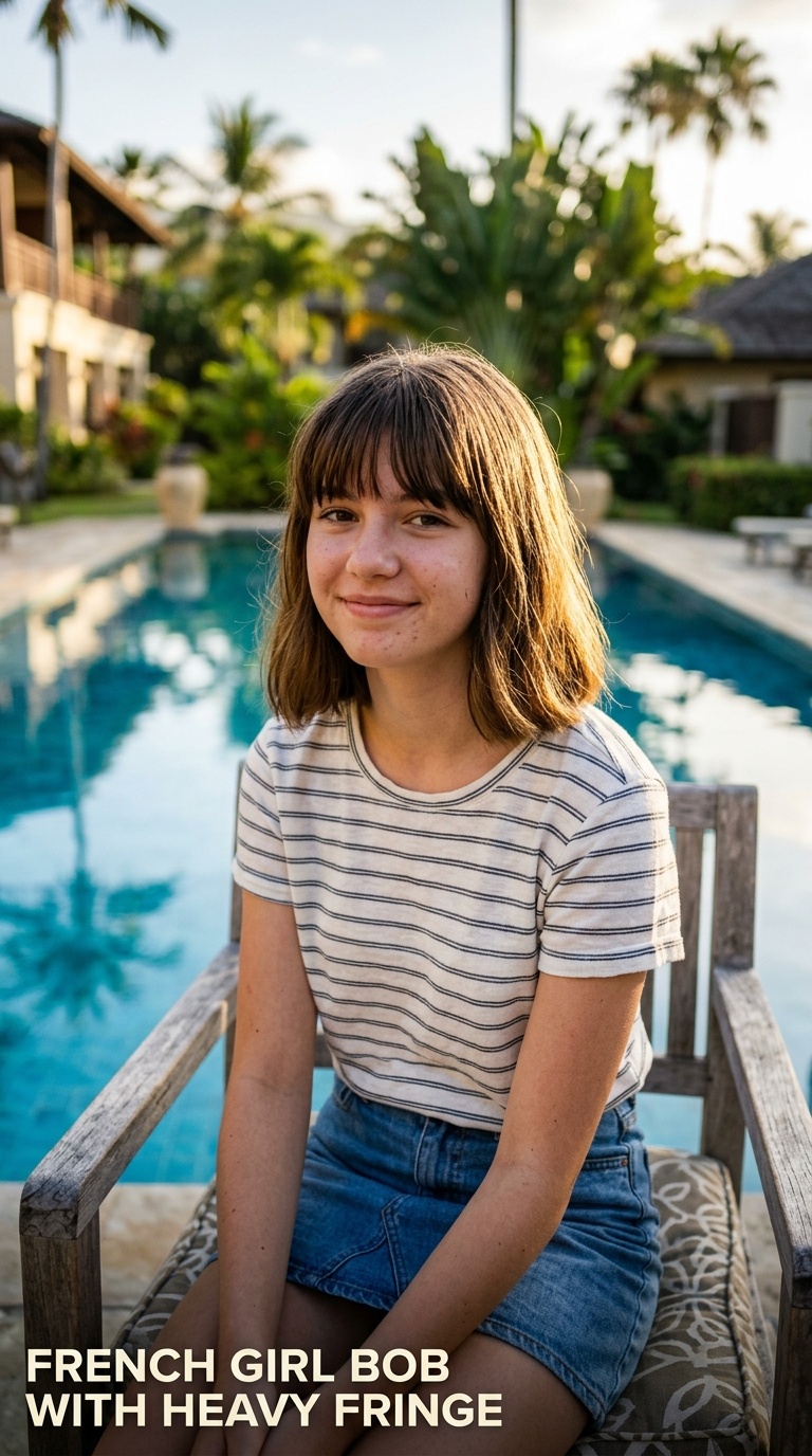 French Girl Bob with Heavy Fringe