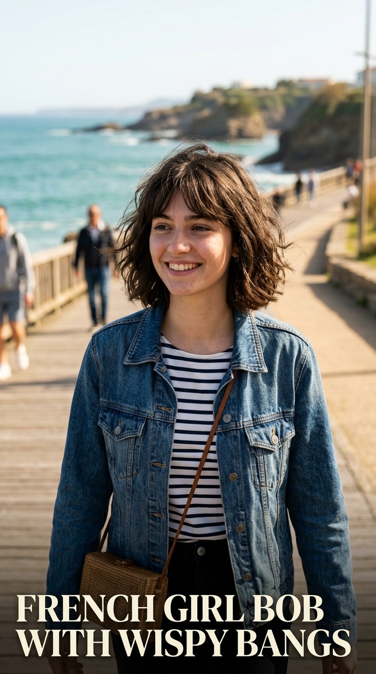 French Girl Bob with Wispy Bangs