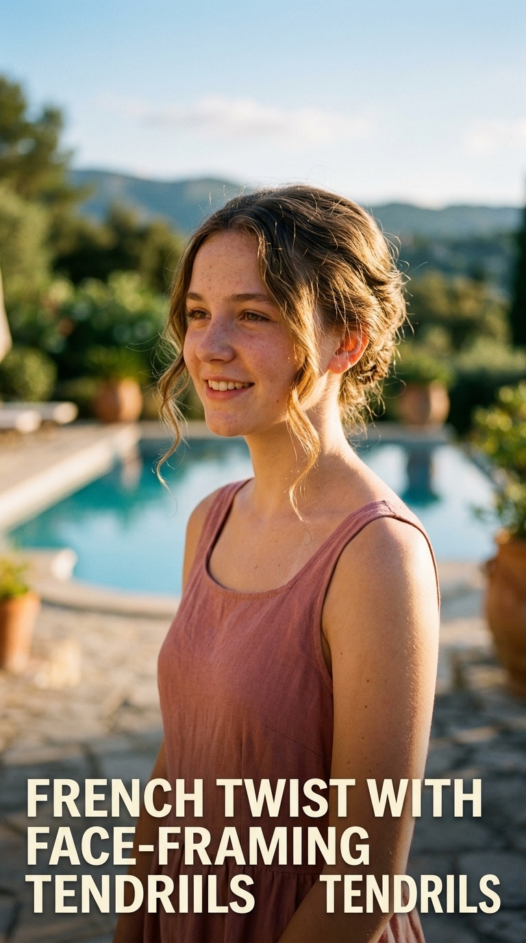 French Twist with Face-Framing Tendrils