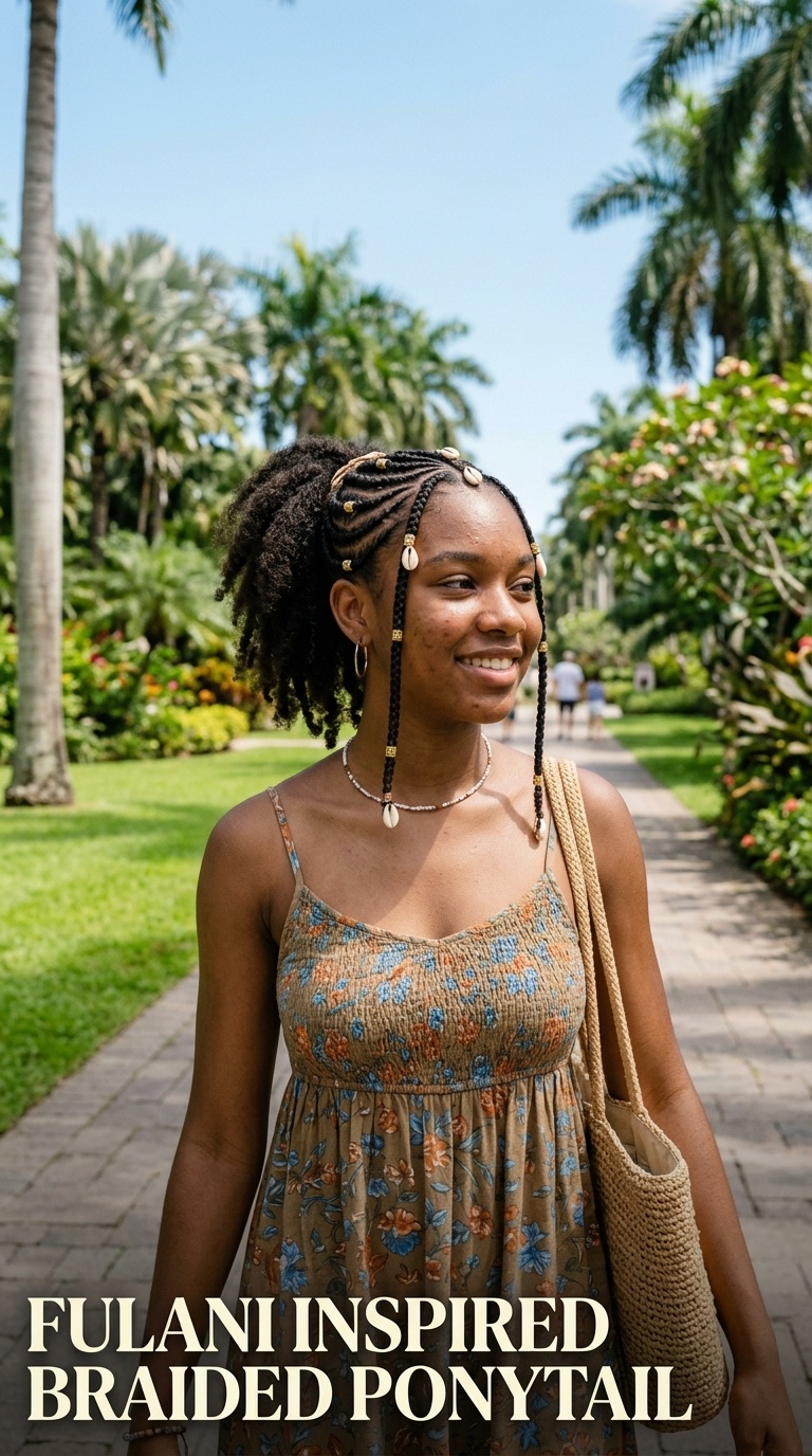 Fulani Inspired Braided Ponytail