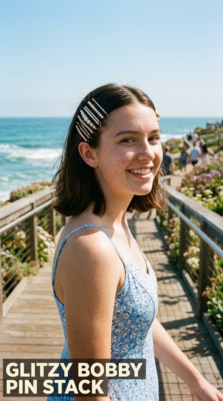 Glitzy Bobby Pin Stack