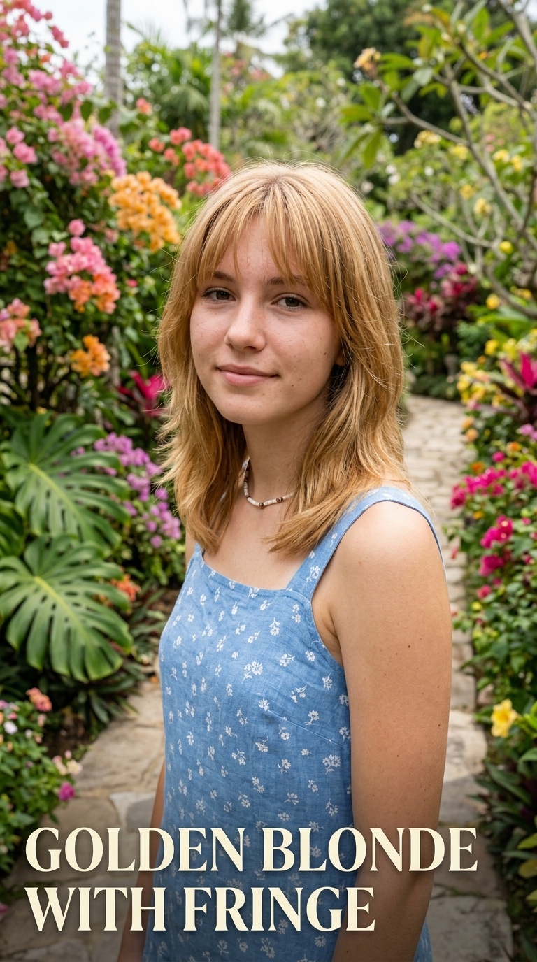 Golden Blonde with Fringe