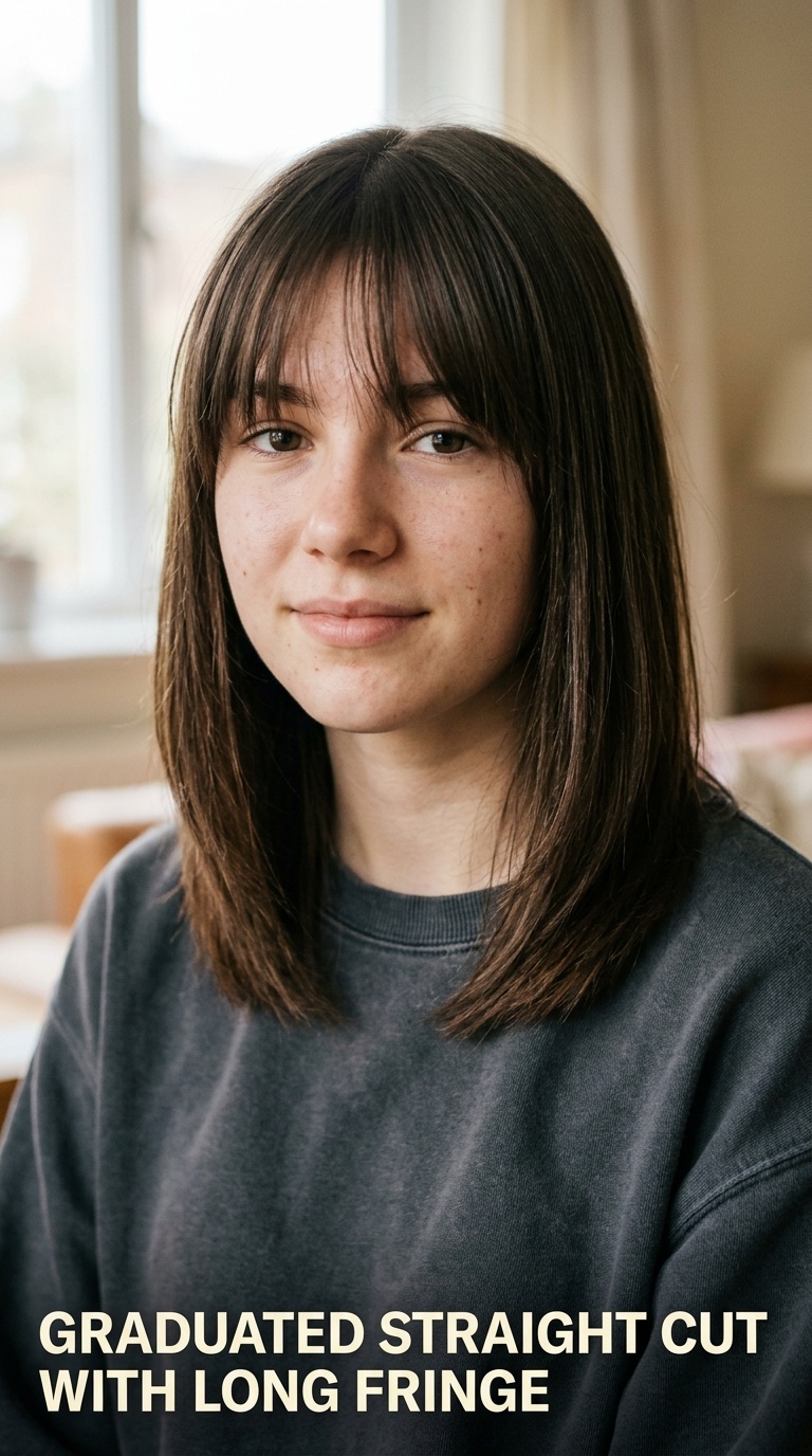 Graduated Straight Cut with Long Fringe