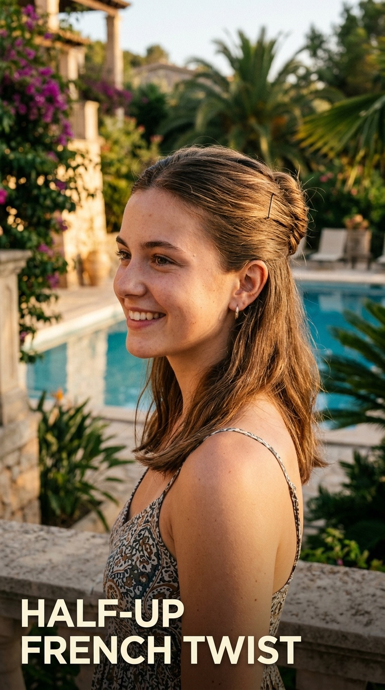 Half-Up French Twist