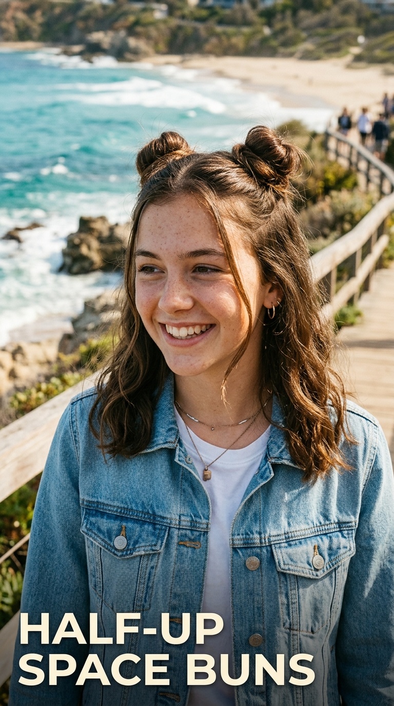 Half-Up Space Buns