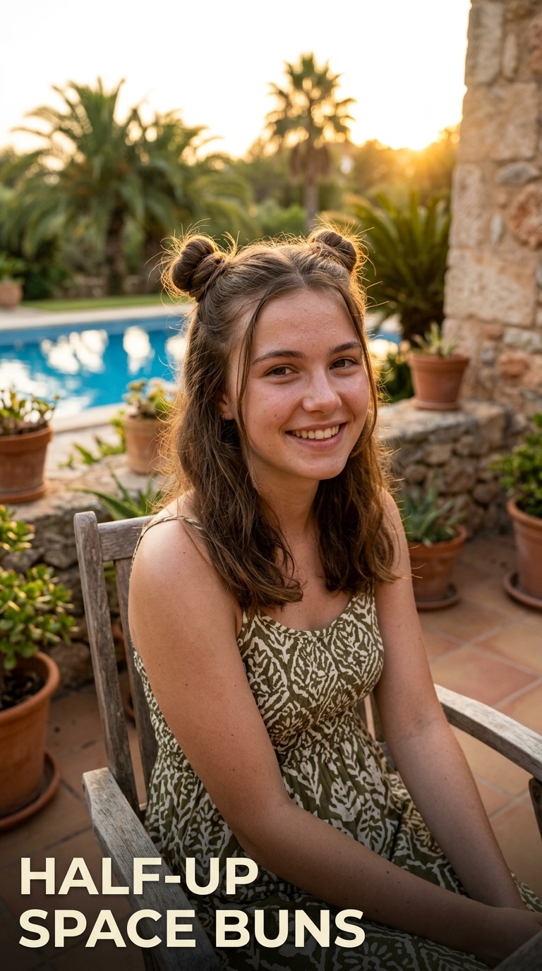 Half-Up Space Buns