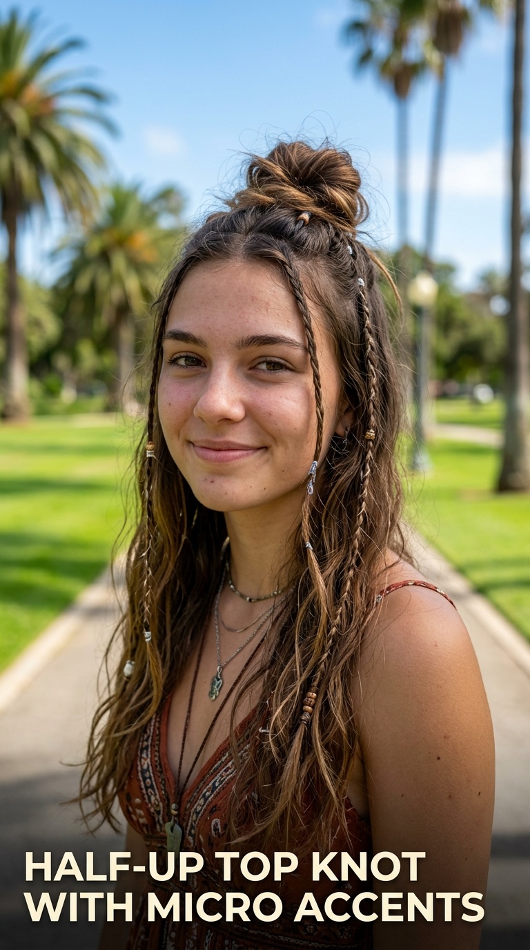 Half-Up Top Knot with Micro Accents
