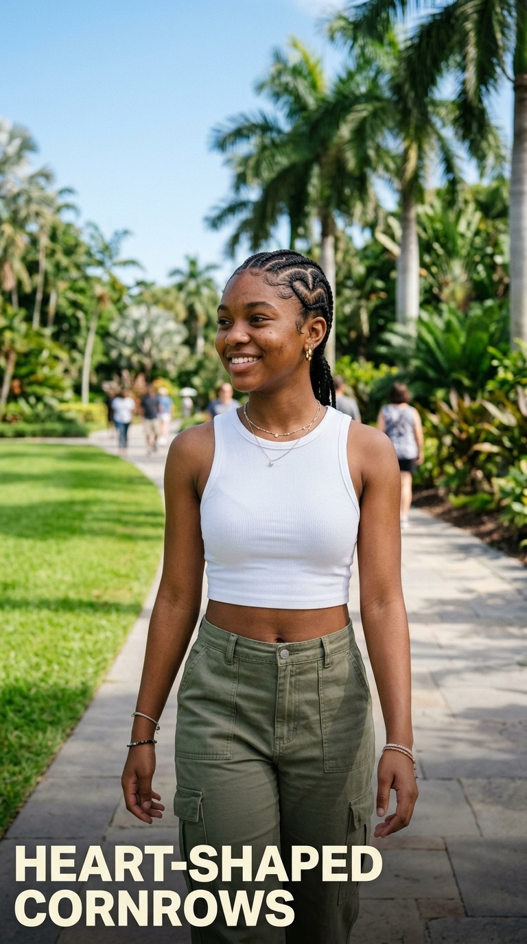 Heart-Shaped Cornrows