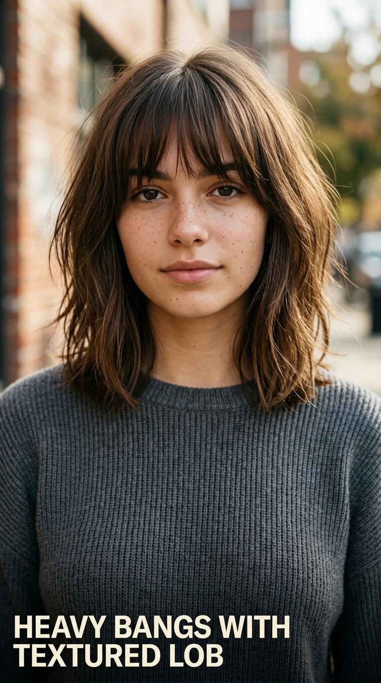 Heavy Bangs with Textured Lob