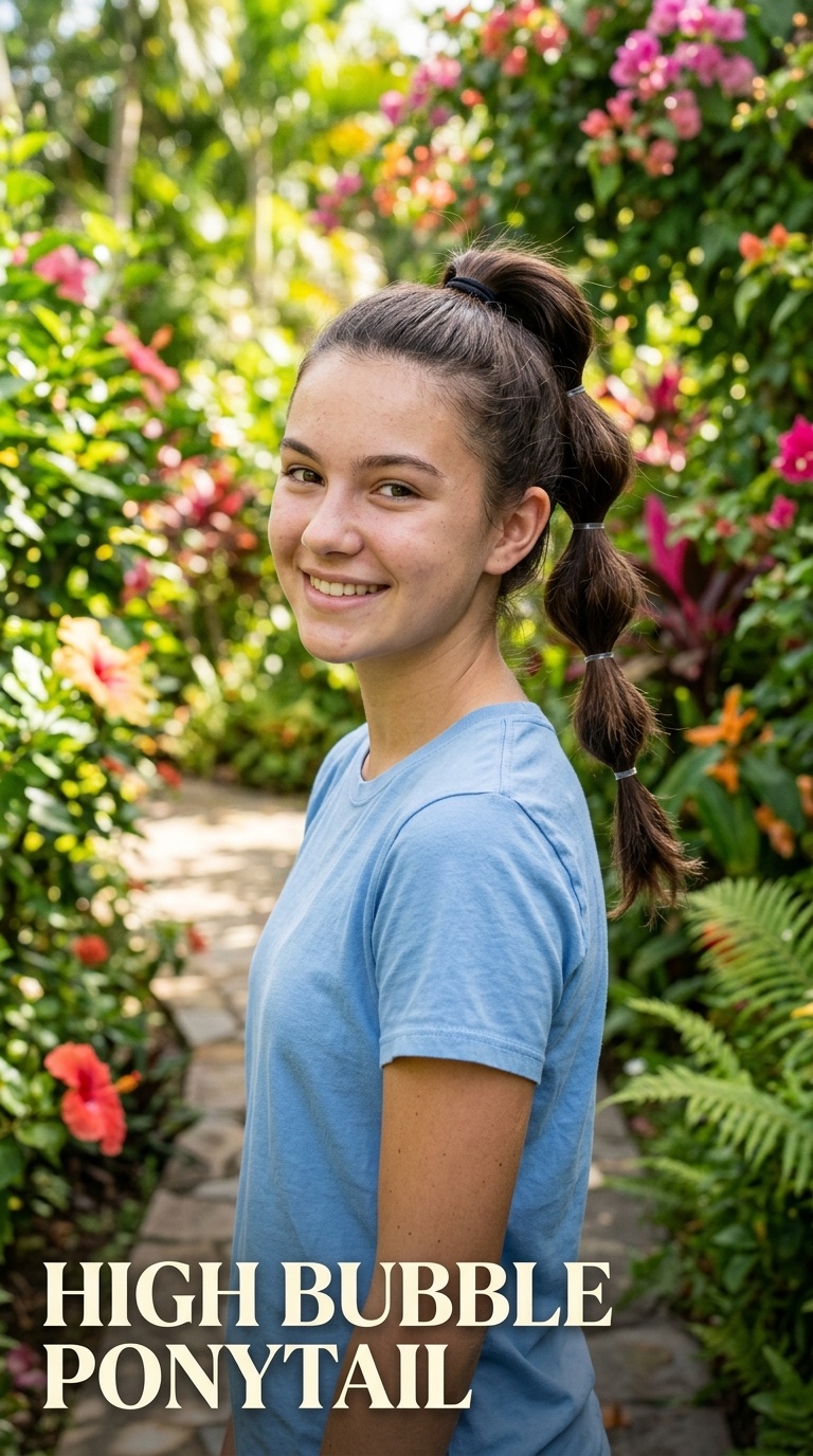 High Bubble Ponytail