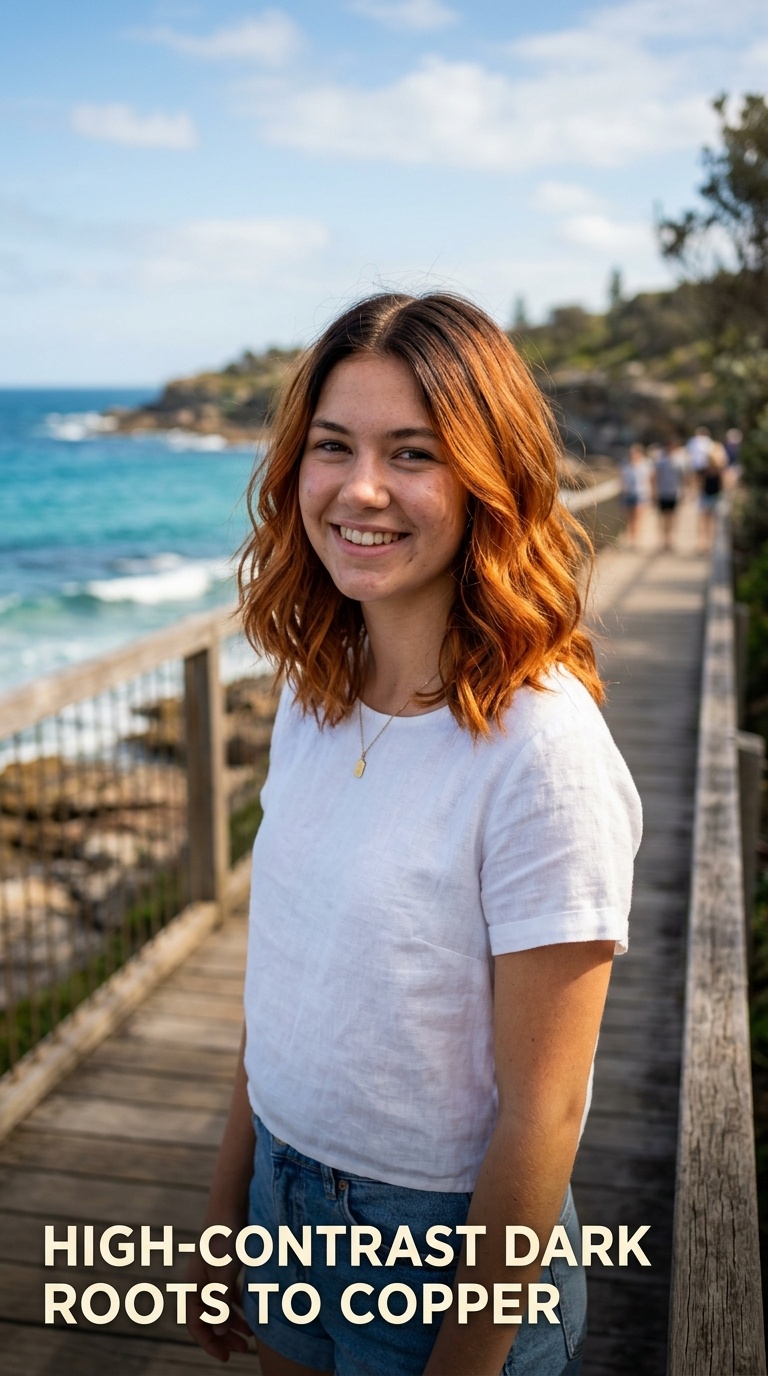 High-Contrast Dark Roots to Copper