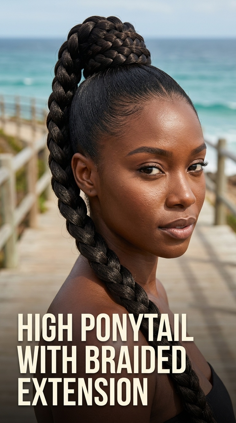 High Ponytail with Braided Extension