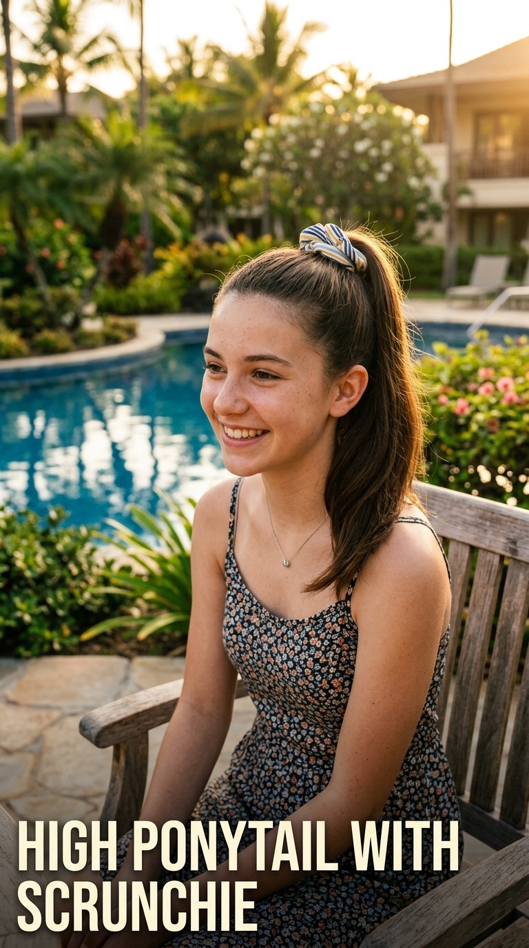 High Ponytail with Scrunchie