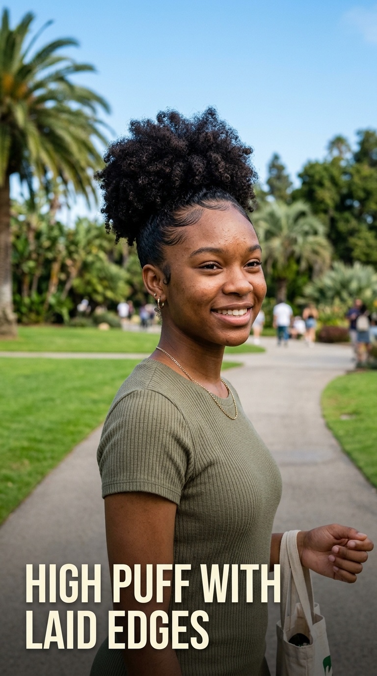HIGH PUFF WITH LAID EDGES