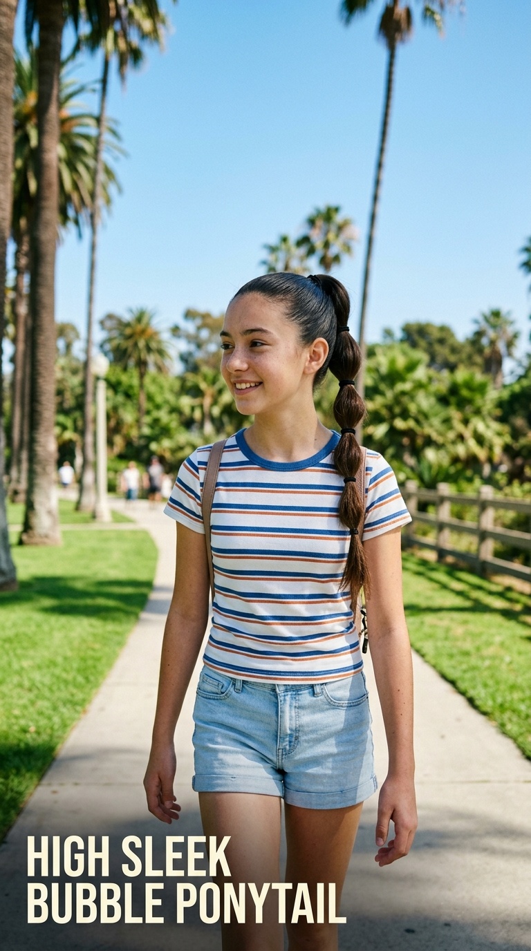 High Sleek Bubble Ponytail