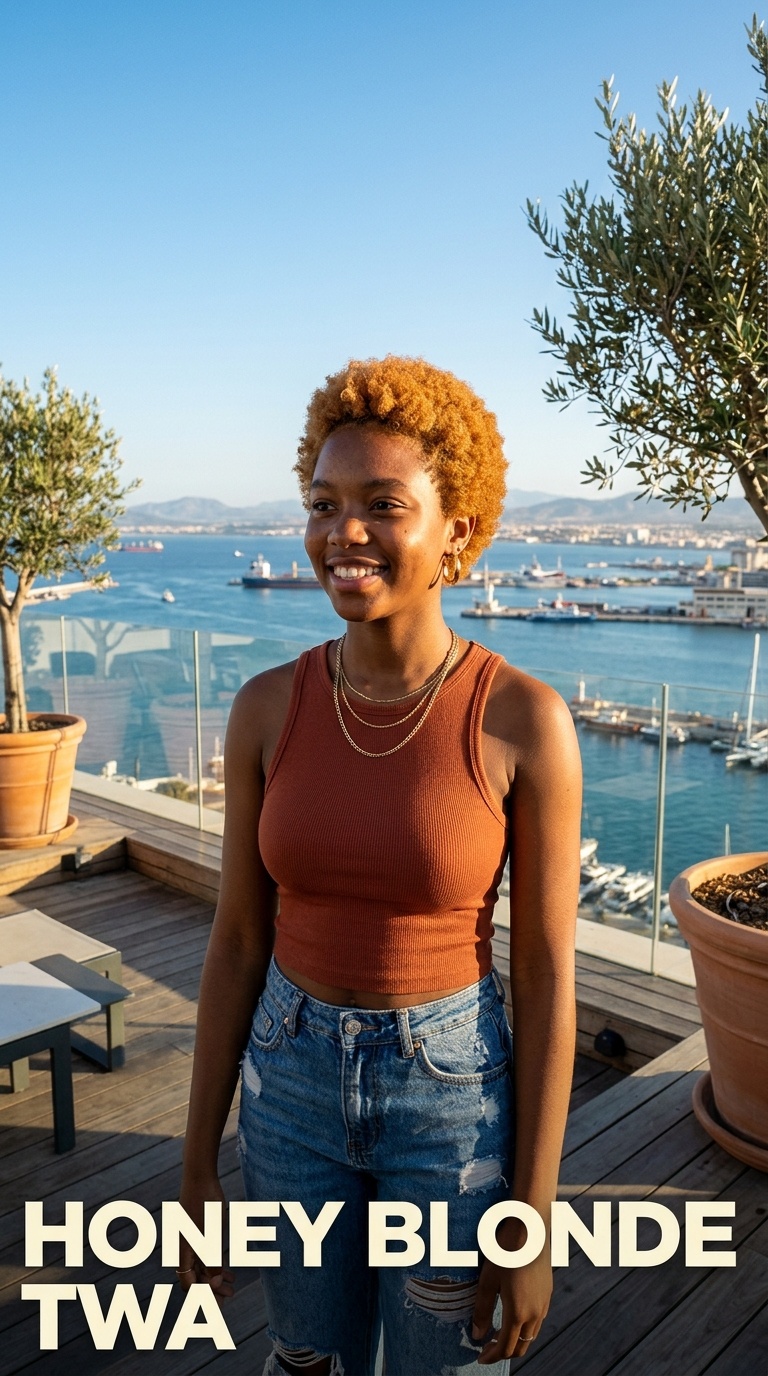 Honey Blonde TWA