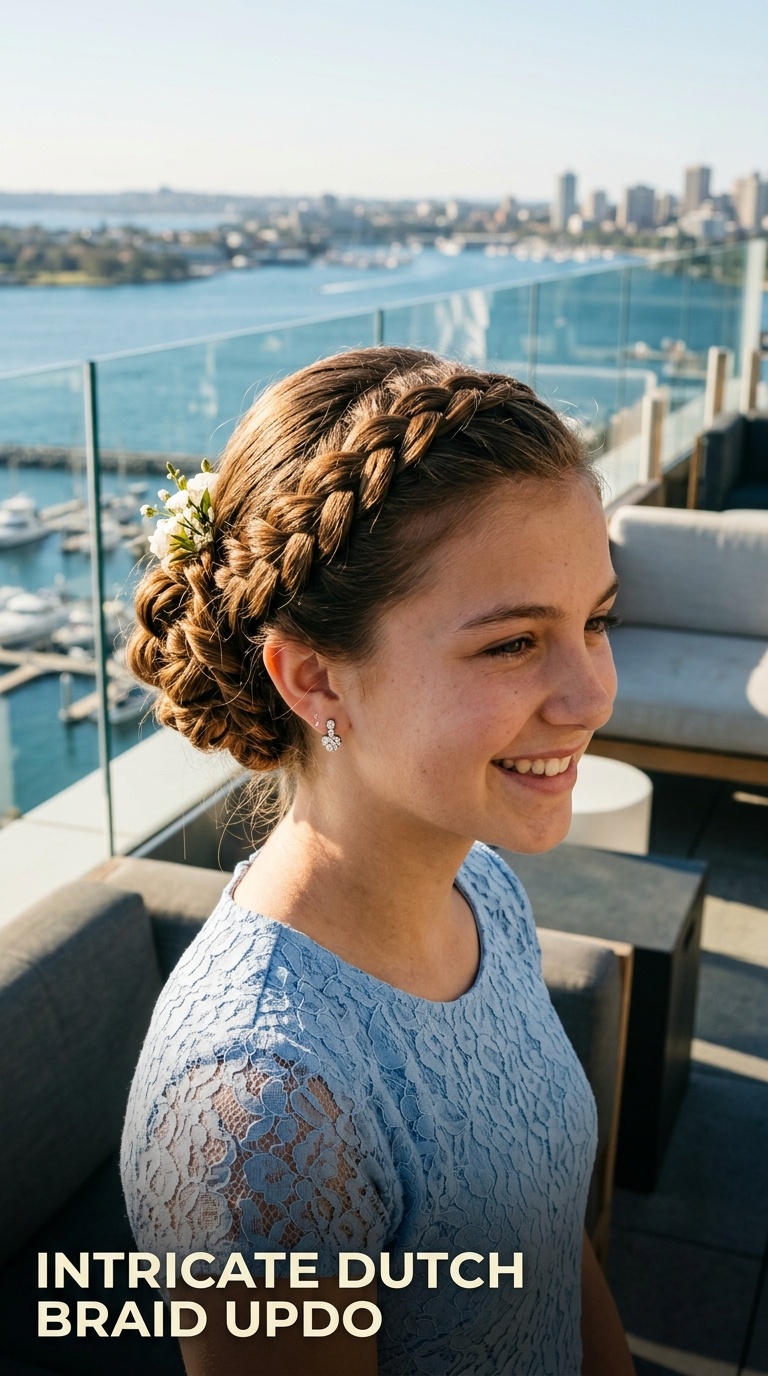 Intricate Dutch Braid Updo