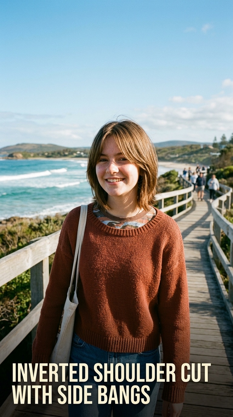 Inverted Shoulder Cut with Side Bangs