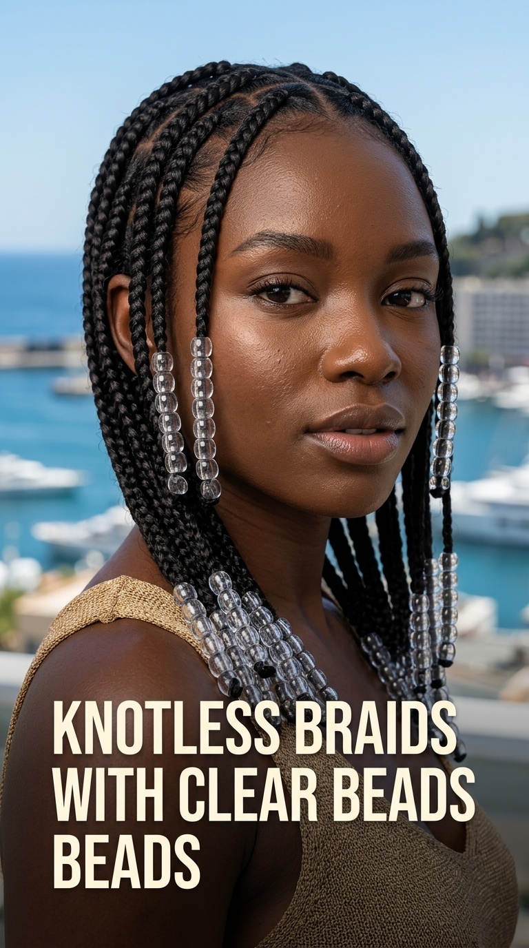 Knotless Braids with Clear Beads