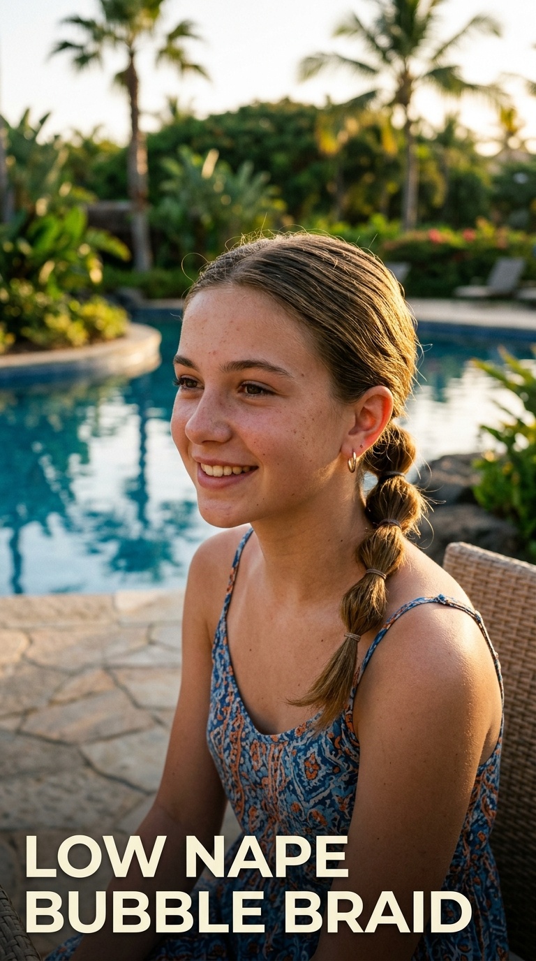 Low Nape Bubble Braid