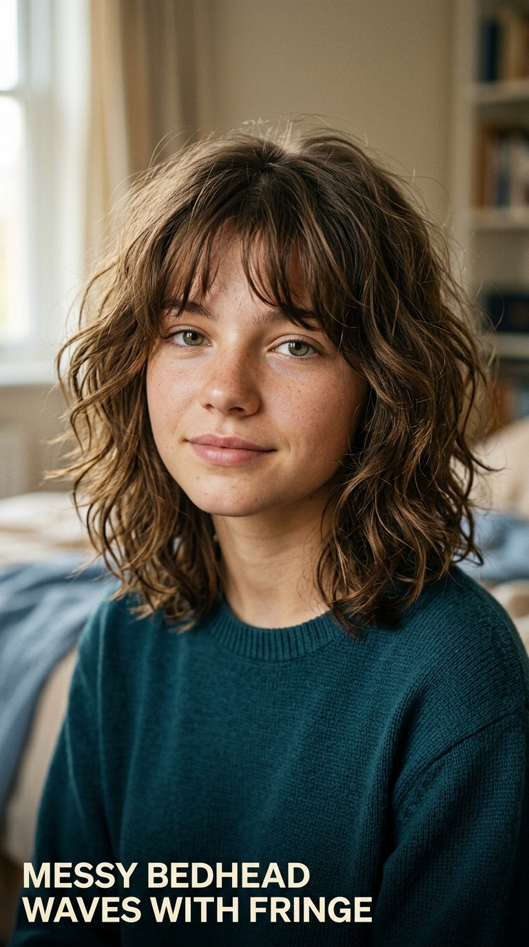 Messy Bedhead Waves with Fringe