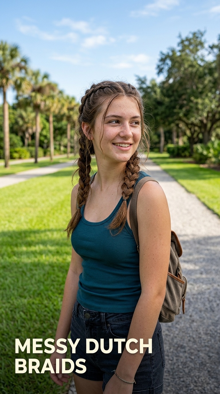 Messy Dutch Braids