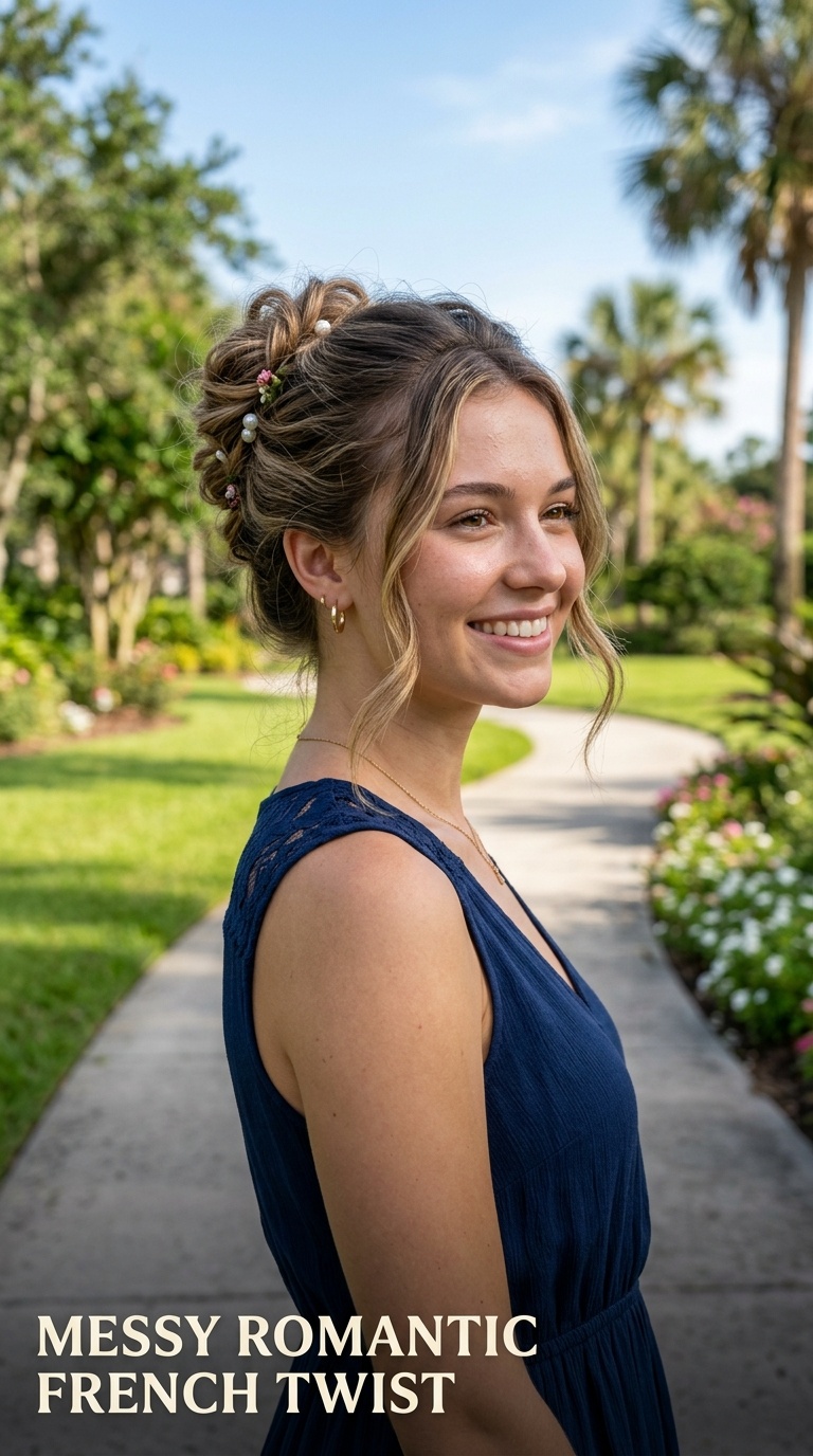 Messy Romantic French Twist