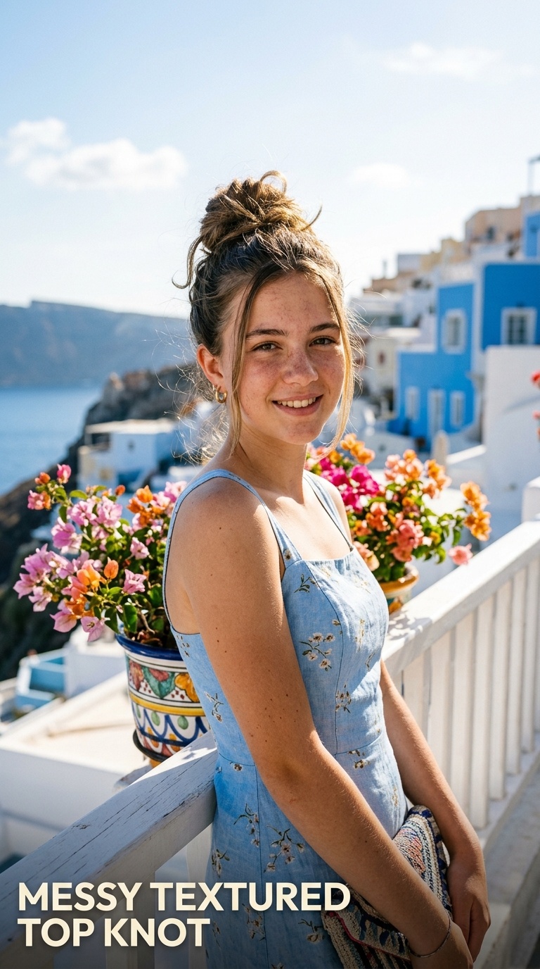 Messy Textured Top Knot